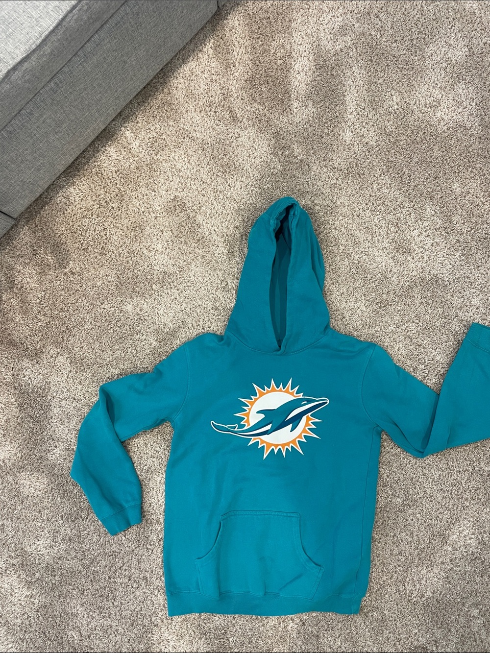 Miami Dolphins Teal Hoodie Sweatshirt size Large (14/16) teen